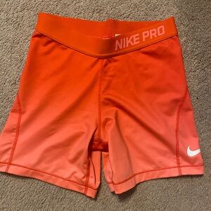 LIKE NEW NIKE PRO DRI FIT SPANDEX SHORTS size big kids xl orange
